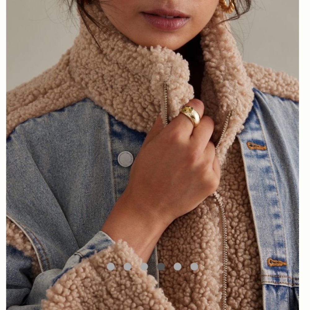 Anthropologie BLANKNYC fuzzy wuzzy Sherpa denim Jacket - Picture 4 of 15
